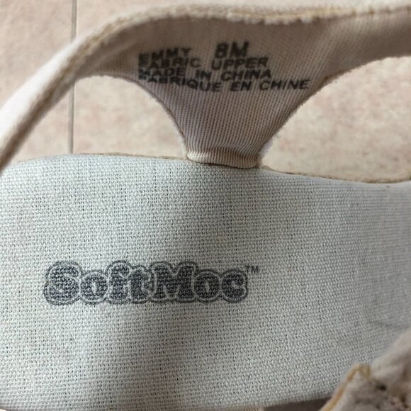 NWOB SoftMoc Emmy White Crochet Espadrilles Wedge Sandals Size 8 - Picture 9 of 13